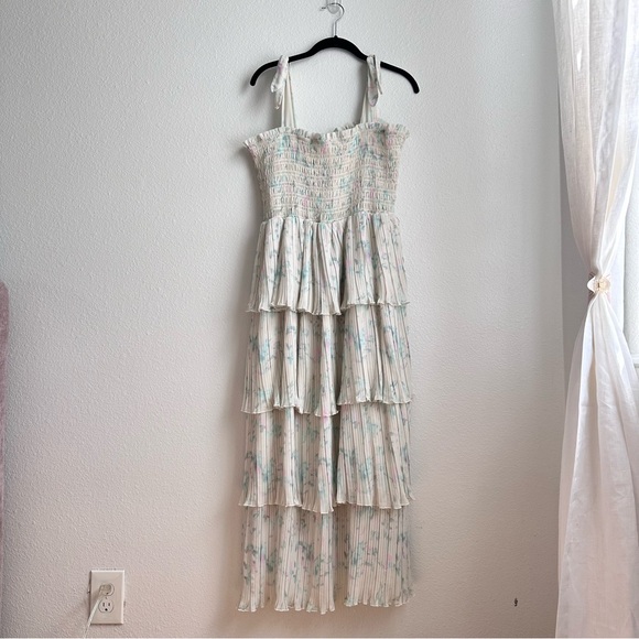 Ganni Dresses & Skirts - GANNI Georgette Tiered Dress - Tofu